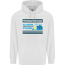 Cycling Weekend Forecast Funny Beer Alcohol Mens 80% Cotton Hoodie White