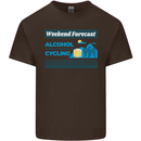 Cycling Weekend Forecast Funny Beer Alcohol Mens Cotton T-Shirt Tee Top Dark Chocolate
