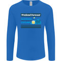 Cycling Weekend Forecast Funny Beer Alcohol Mens Long Sleeve T-Shirt Royal Blue