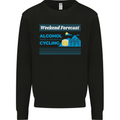 Cycling Weekend Forecast Funny Beer Alcohol Mens Sweatshirt Jumper Black
