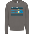 Cycling Weekend Forecast Funny Beer Alcohol Mens Sweatshirt Jumper Charcoal