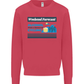 Cycling Weekend Forecast Funny Beer Alcohol Mens Sweatshirt Jumper Heliconia