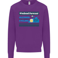 Cycling Weekend Forecast Funny Beer Alcohol Mens Sweatshirt Jumper Purple