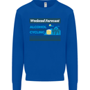Cycling Weekend Forecast Funny Beer Alcohol Mens Sweatshirt Jumper Royal Blue