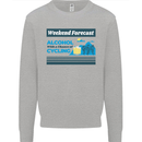 Cycling Weekend Forecast Funny Beer Alcohol Mens Sweatshirt Jumper Sports Grey