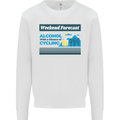 Cycling Weekend Forecast Funny Beer Alcohol Mens Sweatshirt Jumper White