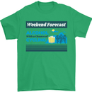 Cycling Weekend Forecast Funny Beer Alcohol Mens T-Shirt Cotton Gildan Irish Green