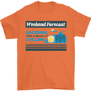 Cycling Weekend Forecast Funny Beer Alcohol Mens T-Shirt Cotton Gildan Orange