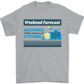 Cycling Weekend Forecast Funny Beer Alcohol Mens T-Shirt Cotton Gildan Sports Grey