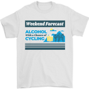 Cycling Weekend Forecast Funny Beer Alcohol Mens T-Shirt Cotton Gildan White