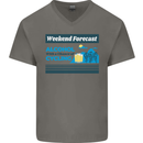 Cycling Weekend Forecast Funny Beer Alcohol Mens V-Neck Cotton T-Shirt Charcoal