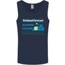 Cycling Weekend Forecast Funny Beer Alcohol Mens Vest Tank Top Navy Blue