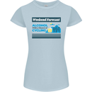 Cycling Weekend Forecast Funny Beer Alcohol Womens Petite Cut T-Shirt Light Blue