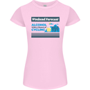 Cycling Weekend Forecast Funny Beer Alcohol Womens Petite Cut T-Shirt Light Pink
