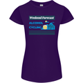 Cycling Weekend Forecast Funny Beer Alcohol Womens Petite Cut T-Shirt Purple
