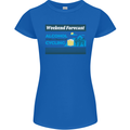 Cycling Weekend Forecast Funny Beer Alcohol Womens Petite Cut T-Shirt Royal Blue