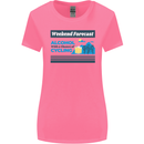 Cycling Weekend Forecast Funny Beer Alcohol Womens Wider Cut T-Shirt Azalea