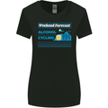 Cycling Weekend Forecast Funny Beer Alcohol Womens Wider Cut T-Shirt Black