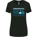 Cycling Weekend Forecast Funny Beer Alcohol Womens Wider Cut T-Shirt Black