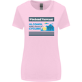 Cycling Weekend Forecast Funny Beer Alcohol Womens Wider Cut T-Shirt Light Pink