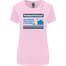 Cycling Weekend Forecast Funny Beer Alcohol Womens Wider Cut T-Shirt Light Pink