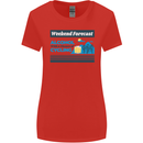 Cycling Weekend Forecast Funny Beer Alcohol Womens Wider Cut T-Shirt Red