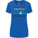 Cycling Weekend Forecast Funny Beer Alcohol Womens Wider Cut T-Shirt Royal Blue