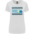 Cycling Weekend Forecast Funny Beer Alcohol Womens Wider Cut T-Shirt White