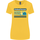 Cycling Weekend Forecast Funny Beer Alcohol Womens Wider Cut T-Shirt Yellow