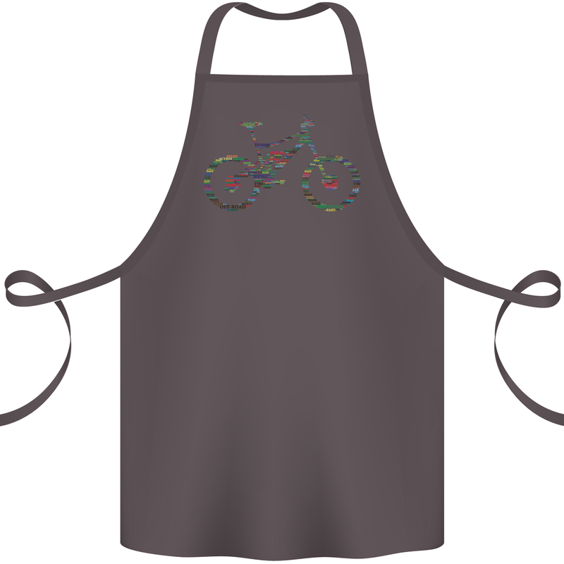Cycling Word Cloud Cyclist Bicycle Cotton Apron 100% Organic Dark Grey