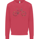 Cycling Word Cloud Cyclist Bicycle Kids Sweatshirt Jumper Heliconia