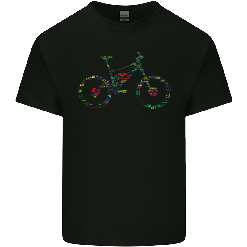 Cycling Word Cloud Cyclist Bicycle Kids T-Shirt Childrens Black