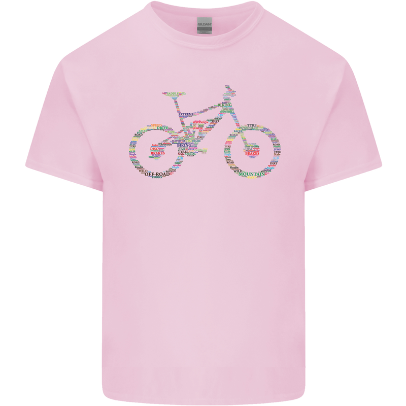 Cycling Word Cloud Cyclist Bicycle Kids T-Shirt Childrens Light Pink