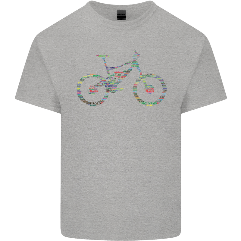 Cycling Word Cloud Cyclist Bicycle Kids T-Shirt Childrens Sports Grey