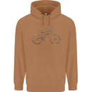 Cycling Word Cloud Cyclist Bicycle Mens 80% Cotton Hoodie Caramel Latte