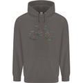 Cycling Word Cloud Cyclist Bicycle Mens 80% Cotton Hoodie Charcoal