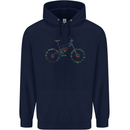 Cycling Word Cloud Cyclist Bicycle Mens 80% Cotton Hoodie Navy Blue
