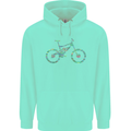 Cycling Word Cloud Cyclist Bicycle Mens 80% Cotton Hoodie Peppermint