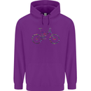 Cycling Word Cloud Cyclist Bicycle Mens 80% Cotton Hoodie Purple