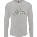 Cycling Word Cloud Cyclist Bicycle Mens Long Sleeve T-Shirt Sports Grey