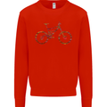 Cycling Word Cloud Cyclist Bicycle Mens Sweatshirt Jumper Bright Red