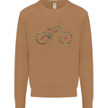 Cycling Word Cloud Cyclist Bicycle Mens Sweatshirt Jumper Caramel Latte
