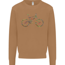 Cycling Word Cloud Cyclist Bicycle Mens Sweatshirt Jumper Caramel Latte