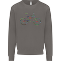 Cycling Word Cloud Cyclist Bicycle Mens Sweatshirt Jumper Charcoal