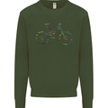 Cycling Word Cloud Cyclist Bicycle Mens Sweatshirt Jumper Forest Green