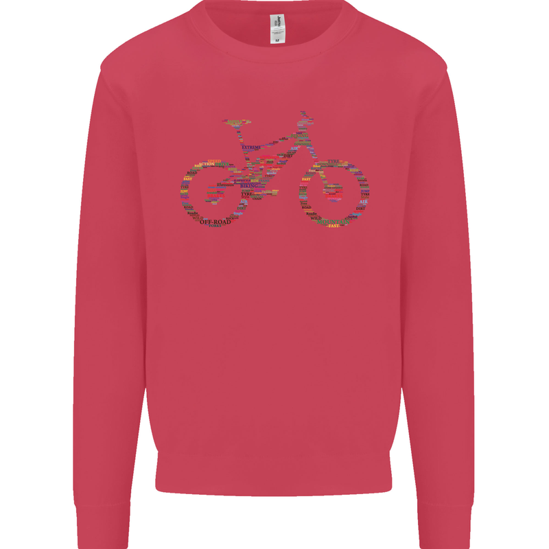 Cycling Word Cloud Cyclist Bicycle Mens Sweatshirt Jumper Heliconia