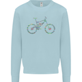 Cycling Word Cloud Cyclist Bicycle Mens Sweatshirt Jumper Light Blue