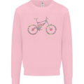 Cycling Word Cloud Cyclist Bicycle Mens Sweatshirt Jumper Light Pink