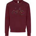Cycling Word Cloud Cyclist Bicycle Mens Sweatshirt Jumper Maroon