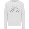 Cycling Word Cloud Cyclist Bicycle Mens Sweatshirt Jumper White